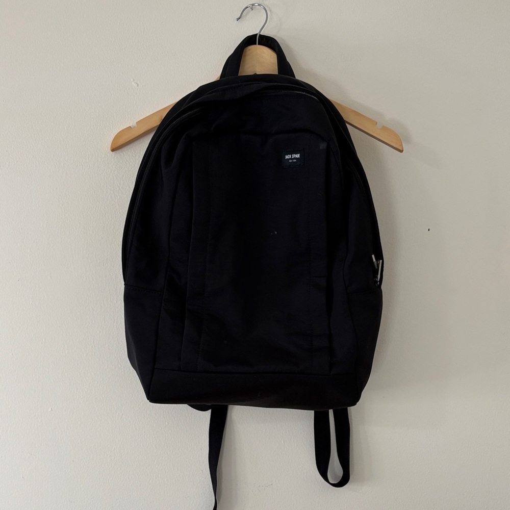 Jack Spade Tech Travel Backpack Black Water Resistant Zippered Pockets Commuter